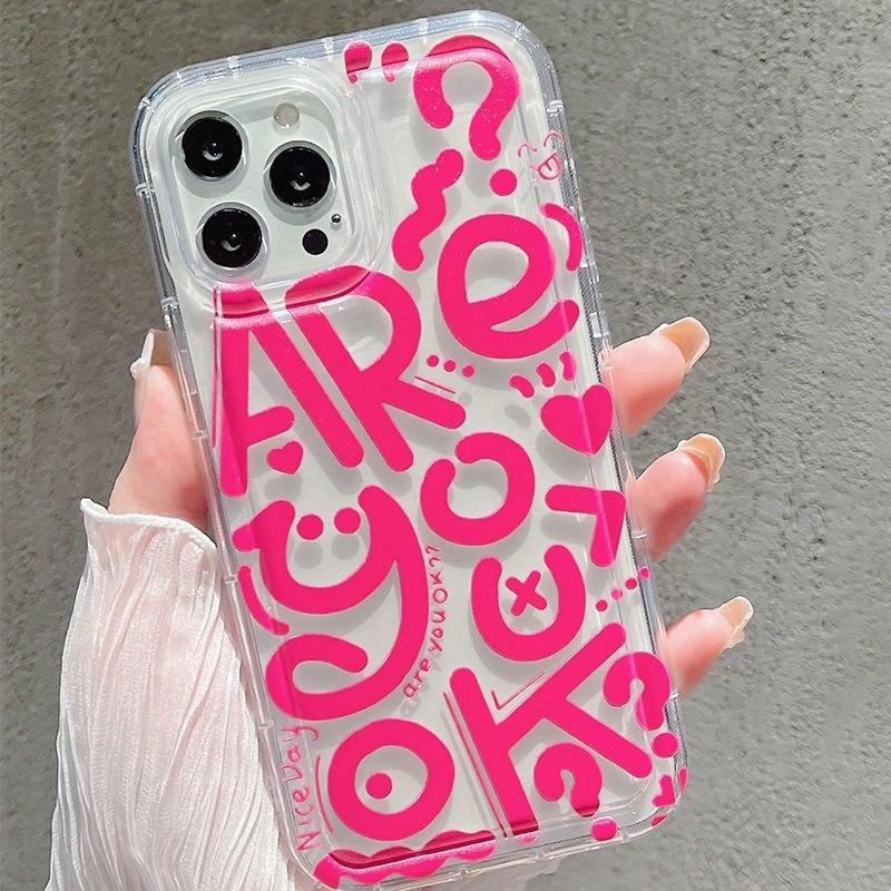 Graffiti English Applicable iPhone16Pro Apple 15 Mobile Phone Case 12/13promax Anti-drop 11 Soft 14plus