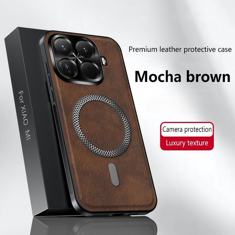 Case For Xiaomi 15T Pro PU Leather Wireless Charging Magnetic Shockproof Case For Xiaomi 15T 15TPro 14T Pro Phone Protect Cover