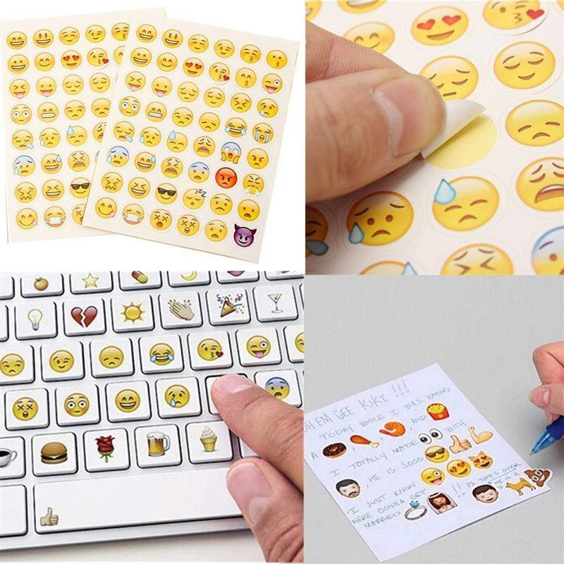 10 ks Posielame náhodne Krásne 48 Vyrezaných Emoji Tvárové nálepky Úsmev Výraz Tvár Nálepka na telefón Laptop Dekorácia
