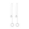 1 Pair Retro Style Round Shape Pearl Earrings Unique Long Tassel Eardrop Women Ear Rings Bohemian Ear Studs