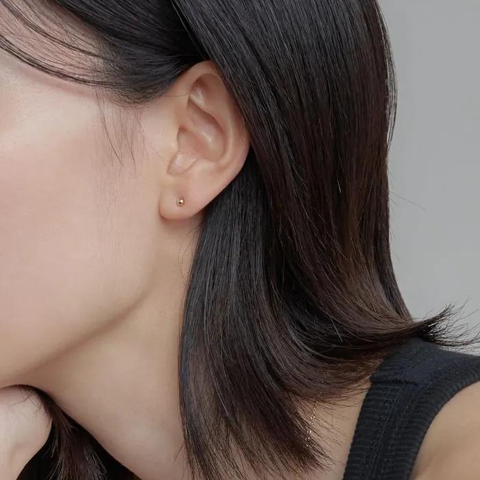 14K Daily Ball Earring (3 Size)