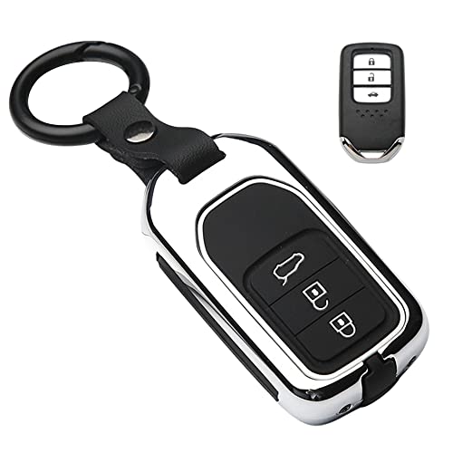 

[LETINGFAR] Чехол для ключа Honda Smart Key Case, чехол для ключа с 3 кнопками, силиконовый цинковый сплав, эксклюзивный дизайн Honda, держатель для ключей Honda New Freed Odyssey St
