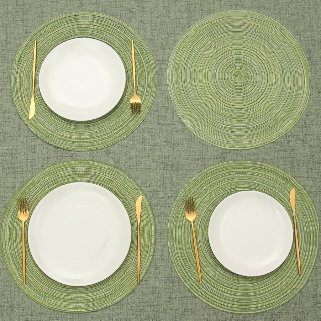 38cm Runder Geflochtener Tischset Waschbare Runde Tischsets für Küchentisch Runder Tischmatten für Hochzeit Party Weihnachtsdekoration