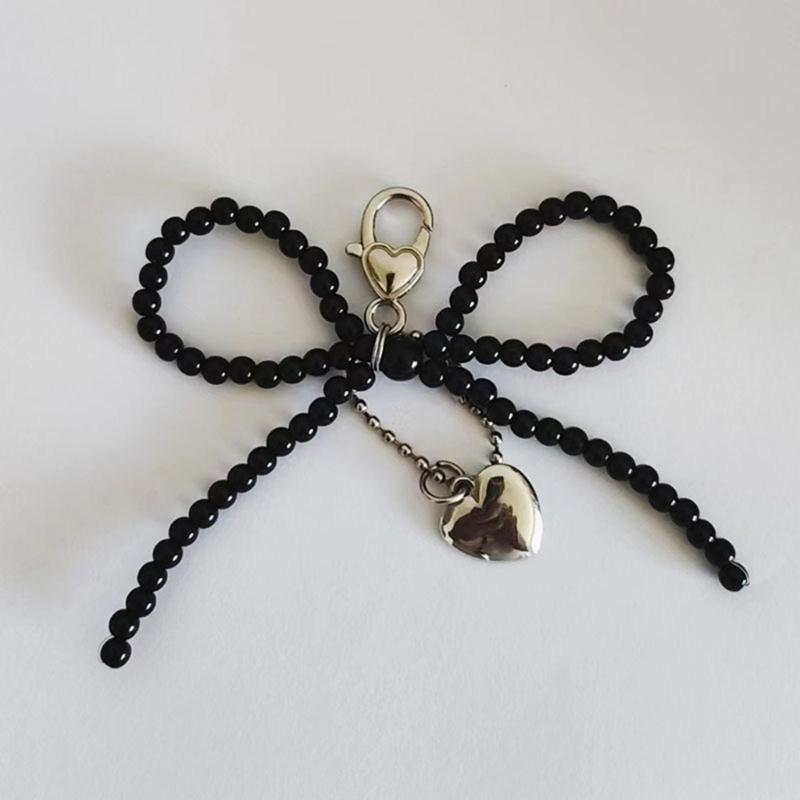 Stylish Beaded Bowknot Key Holder Multifuntional Jewelry Charm Unique Phone Pendant Present for Fashion Girls and Ladies