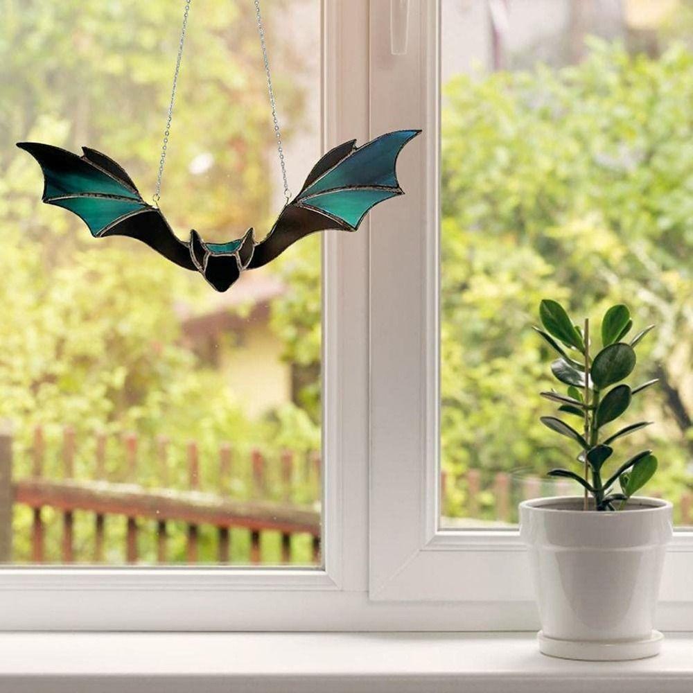 Bat Shaped Wall Hanging Bat Stained Gothic Bat Ornaments Funny Halloween Bat Pendant  Room
