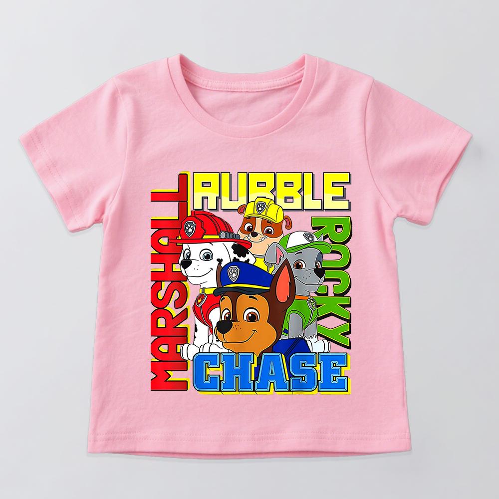 Summer Clothing Paw Patrol Character Cartoon Dog Pattern T-Shirt Children's Short Sleeve Shirt Suitable for Boys and Girls