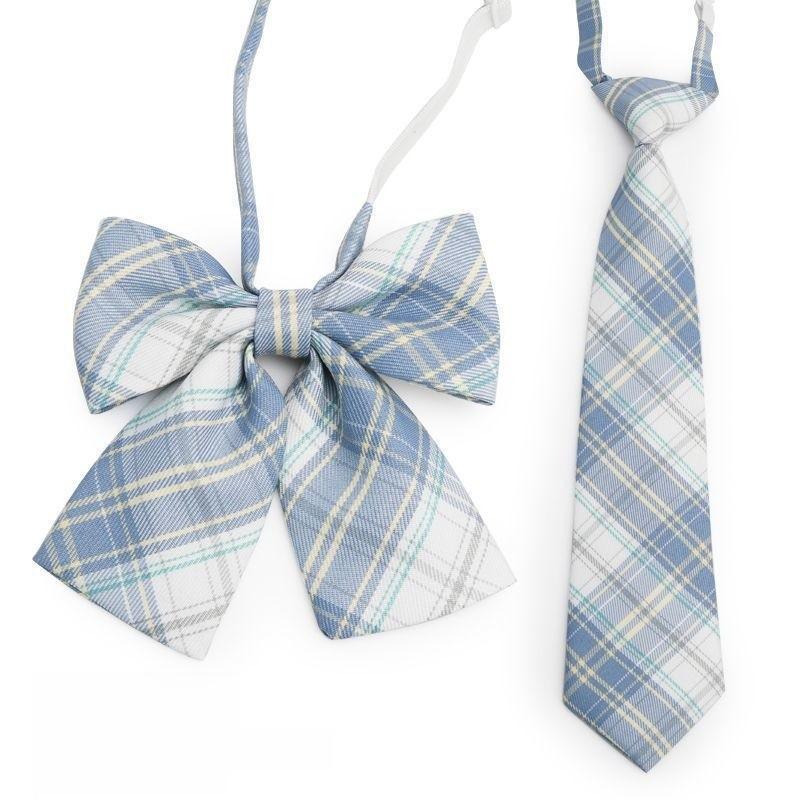 Childrens School Uniform Tie With Gingham Pattern Design For Graduation Photo Shoots