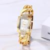 "Women's Analog Waterproof Square Dial Bracelet Watch Gold Silver Casual Business Fashion Accessory"