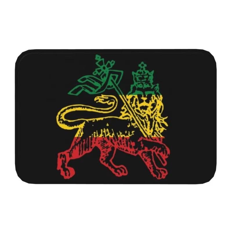 Löwe von Juda Rasta Jamaikanischer Reggae Fußmatte Matte Anti-Rutsch Rastafarian Kunst Badezimmer Küche Garten Teppich Teppich