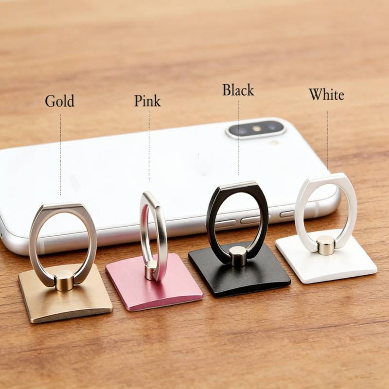 Creative Square Phone Ring Holder With Zinc Alloy Ring For Universal Smartphones