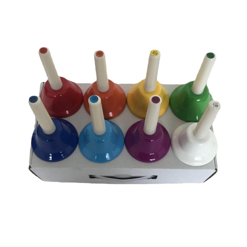 Colorful Handbells Set 8 Note Musical Bells Gift for Toddlers Children Kids