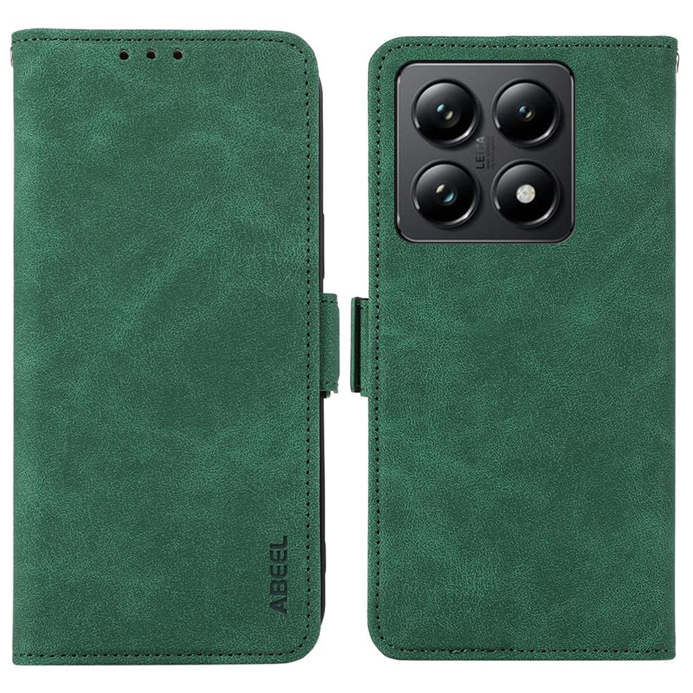 ABEEL For Xiaomi 14T Case PU Leather Folio Stand View RFID Blocking Phone Cover