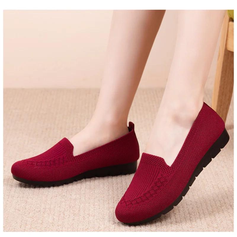 Casual Women's Shoes Summer Mesh Breathable Flat  Ladies Comfort Light Sneaker Socks Women Slip On Loafers Zapatillas Muje