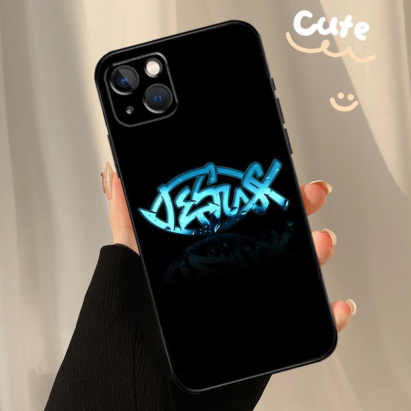 Fish Symbol Jesus Christ Christian Phone Case For iPhone 13 11 12 14 15 16 Pro Max XS X XR 13 12 Mini Plus  Coque