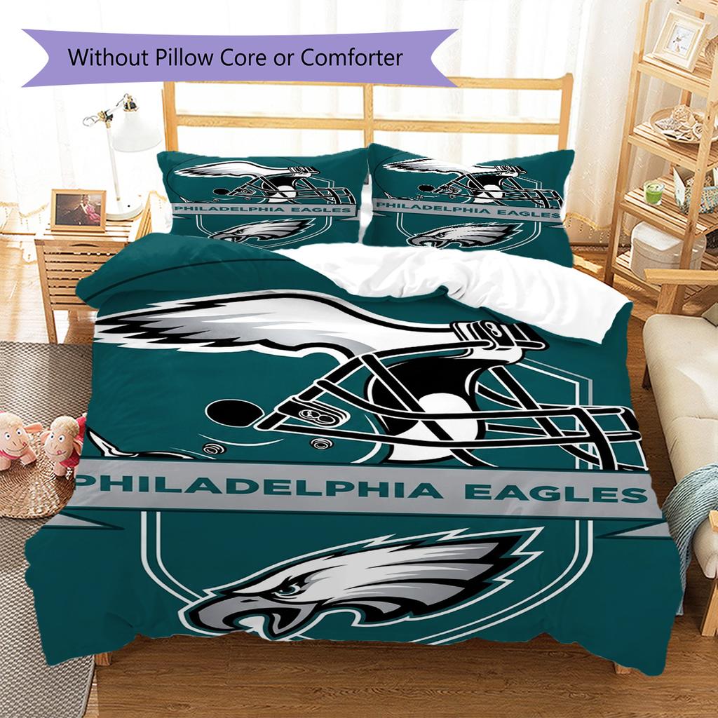 Set Biancheria da Letto con Fantasia Philadelphia Eagles Copripiumino Federa Decorazione per la Casa Regalo (1 * copripiumino + 2 * federa, senza nucleo)