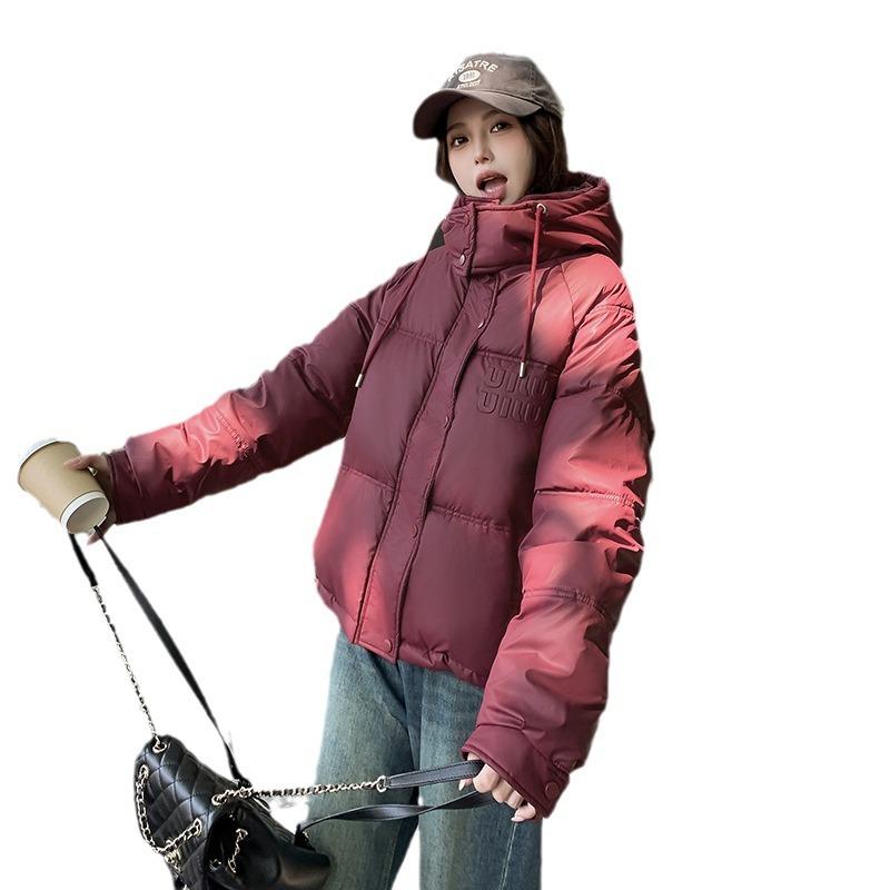 Down and padded jacket women's short 2025 new Korean loose padded jacket hooded thickened padded jacket winter jacket