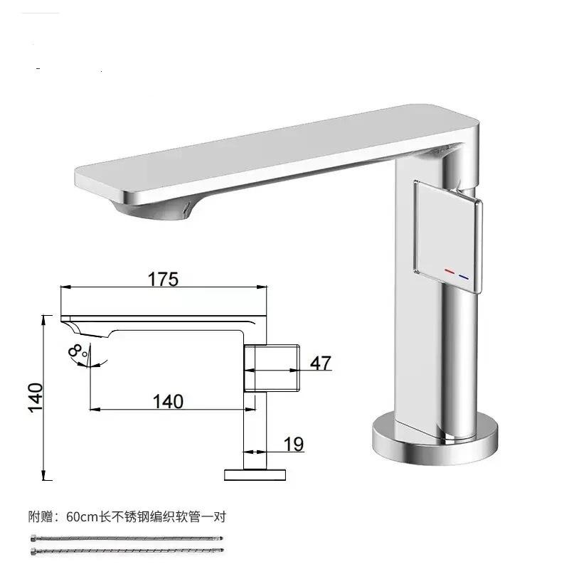 

Basin Faucet Bathroom Single Lever Hot and Cold Copper White Gray Single Handle Unique Design Sink Mixer