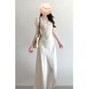 French Gentle Wind Apricot Dress Women's Clothing Design Sense Niche Temperament Waist Thin Dress Summer