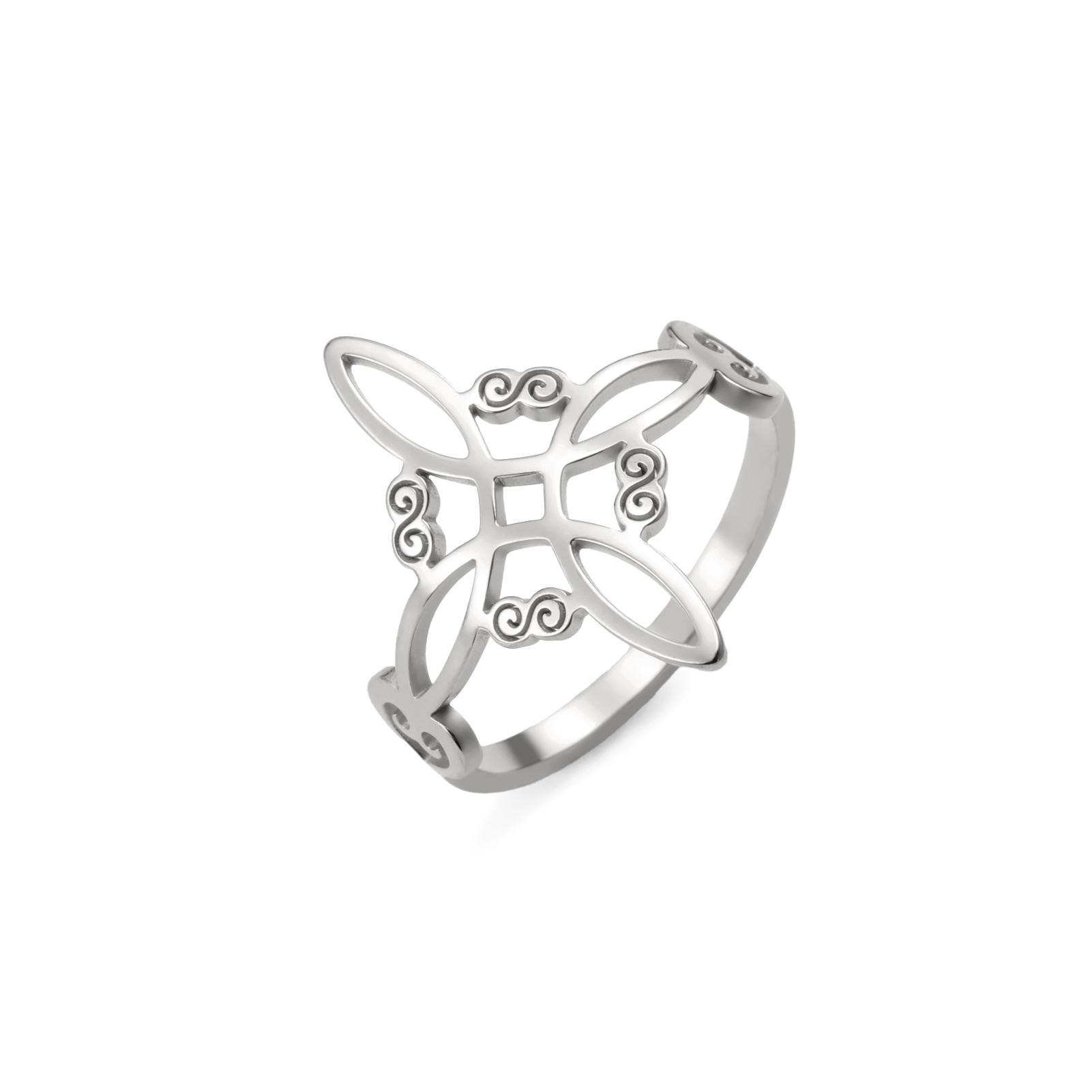 

LIKGREAT Vintage Witch Knot Ring for Women Men Stainless Steel Finger Rings Wicca Protection Good Luck Amulet Pagan Jewelry Gift 7