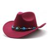 Men'S And Women'S Felt Hats Upturned Edge Jazz Hats British Retro Ethnic Style Tibetan Western Cowboy Hats Top Hats