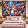 Music Guitar (275) Theme Wall Tapestry Customized With Name Text Personalized Hanging Tapestry For Bedroom Living Room Decor