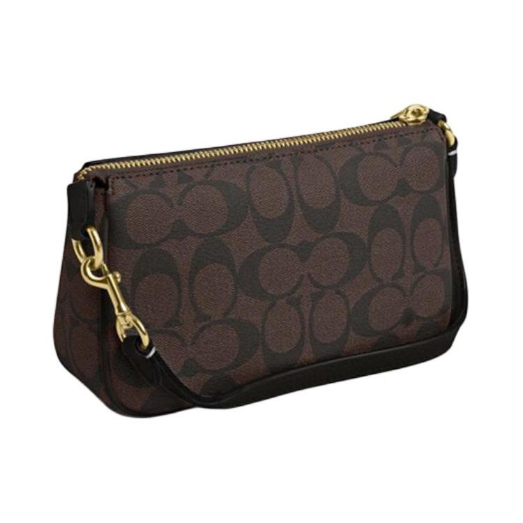 COACH Nolita PVC With Skin Shoulder Bag, Pochette, Handheld Handbag, Shoulder Bag Small Women's Brown CS442-IMAA8