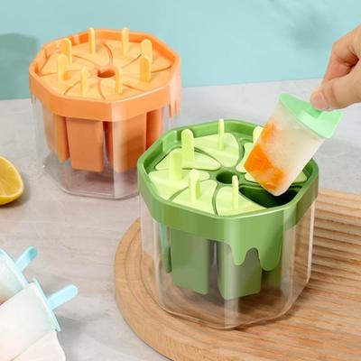 Popsicles Molds Silicone 8 Cavity Popsicles Trays Freezer,Homemade Ice Cream Molds Large Ice Pop Maker Reusable Ice Lolly Mould