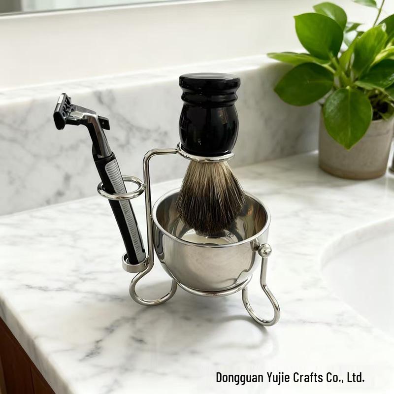 Razor and Brush Holder Set with Shaving Brush & Cleaning Brush