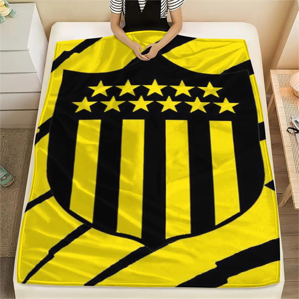 1PC Penarol Football Club Print Flannel Blanket, High Quality Comfortable for All Seasons, Home Decor, Warmth and Comfort, Perfect for Christmas Gifts