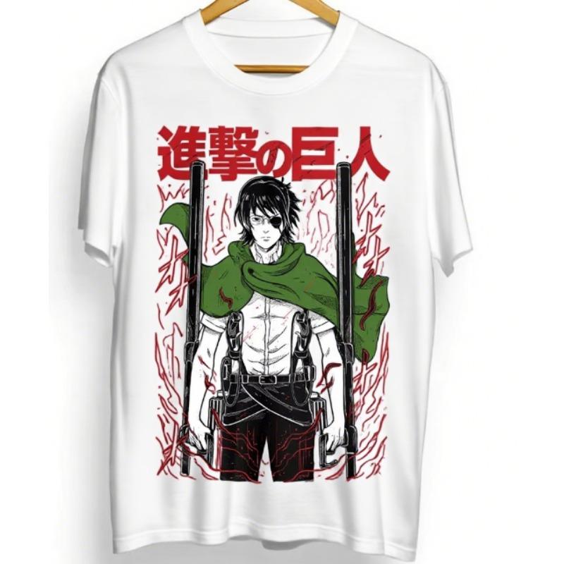

Trend Four Seasons 2025 Cosplay Unisex Hange Zoe T-shirt Attack on Titan AOT Anime Manga Levi Eren Season 4 Graphic T Shirts S