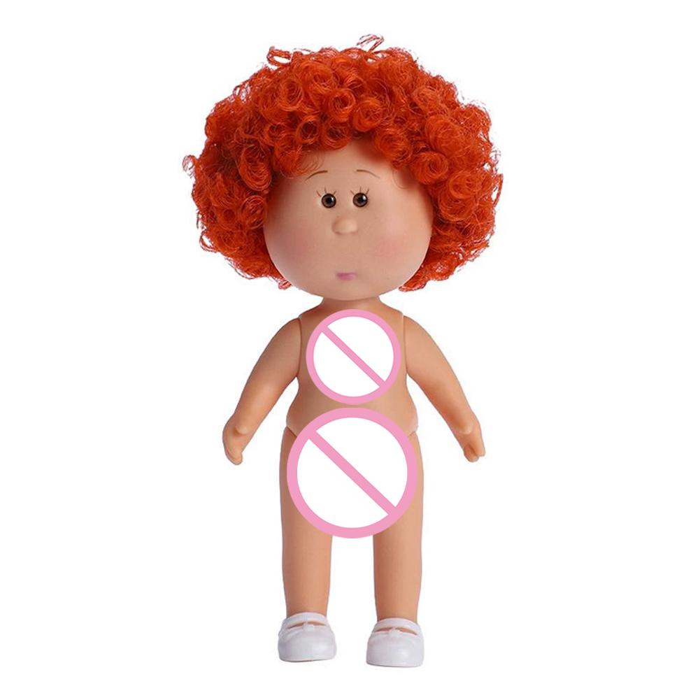 Girls Toy Curly Hair 14cm Bean Eye Vinyl Doll Dress Up Dark Skin Mia Potato Dolls Movable 14cm Action Figure Body Children Gift
