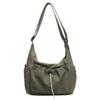 Elastic Rope Drawstring Tote Bag Solid Color Pleated Shoulder Bag Nylon Crossbody Bag  School