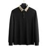 Camiseta de Manga Larga de Talla Grande con Cuello y Polo como Base para Tops Business Casual de Hombre en Primavera y Otoño