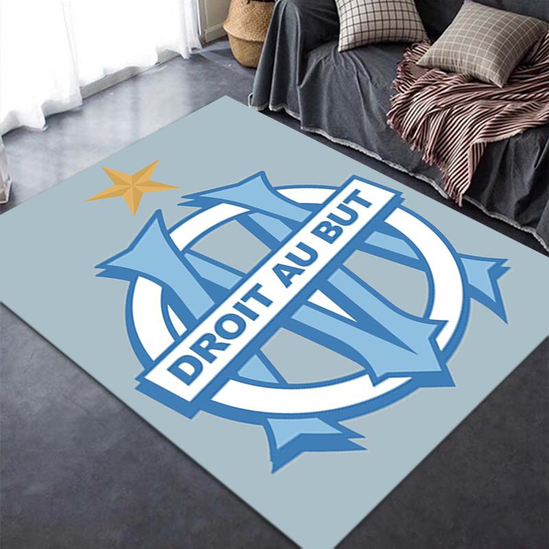 2025 New Olympique De Marseille Carpet Rug for Living Room Bedroom Home Sofa Decoration,Kids Play Non-slip Floor Mat