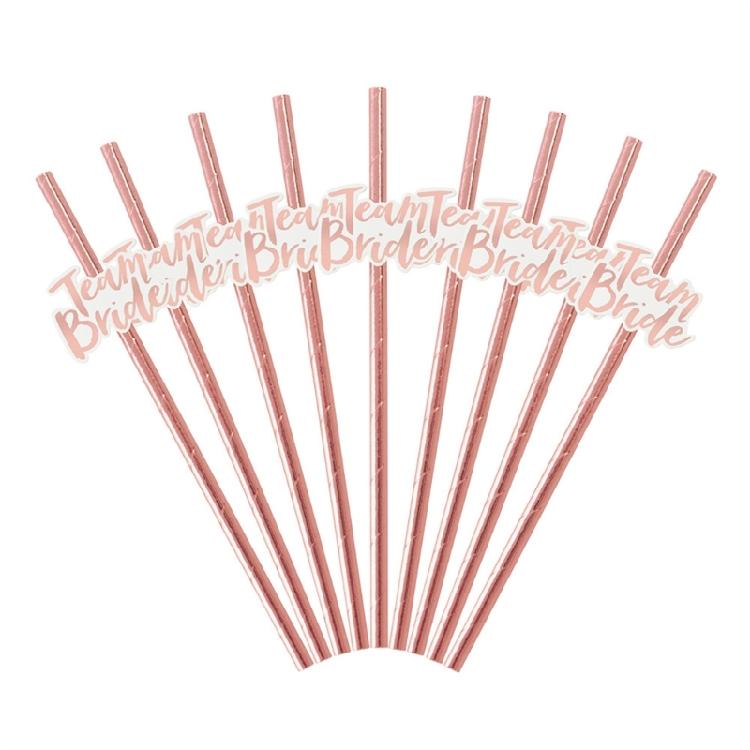 Pack of 12Team Bride Drinking Paper Straws Hen Party Supplies Bride to be Gift 1