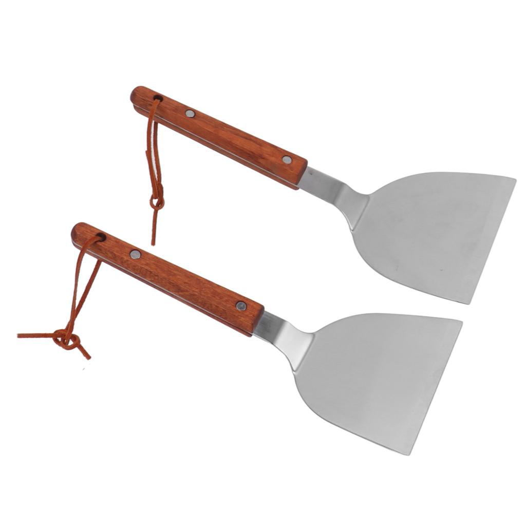 Spatula Turner Grill Flat Spatula Stainless Steel Comfortable Grip Wood Handle Heat Resistant Easy To Clean Durable