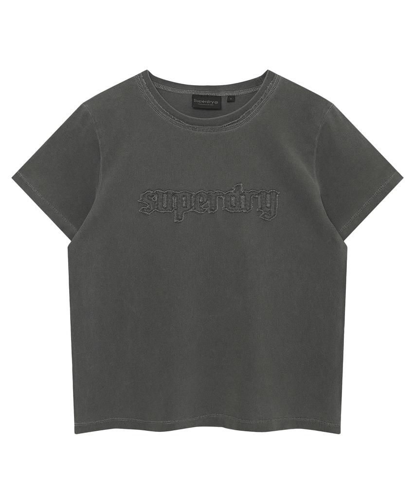 Syupeodeulai Women'S Vintage Logo Patch T-Shirt Charcoal Sdfiscq43Chl