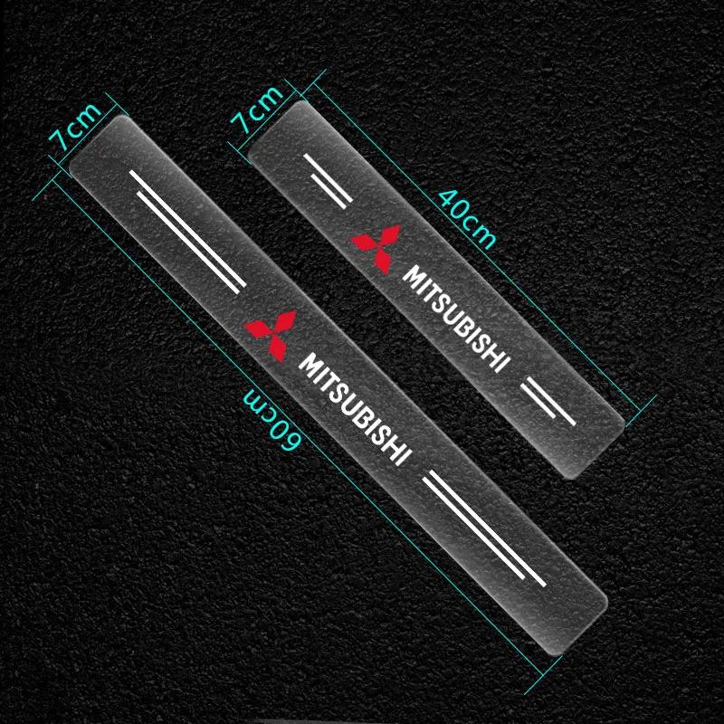 4PCS Universal Car Door Sill Protector Sticker Transparent Anti-scratch Scuff Plate Guard for Mitsubishi Outlander Lancer Pajero AV2