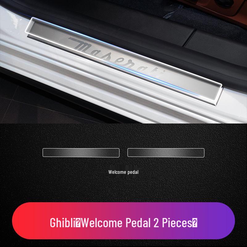

Maserati Quattroporte/Levante/Ghibli Приветственная накладка на порог Защитная пленка из ТПУ и Наклейка на металлическую полосу порога Size specs in description