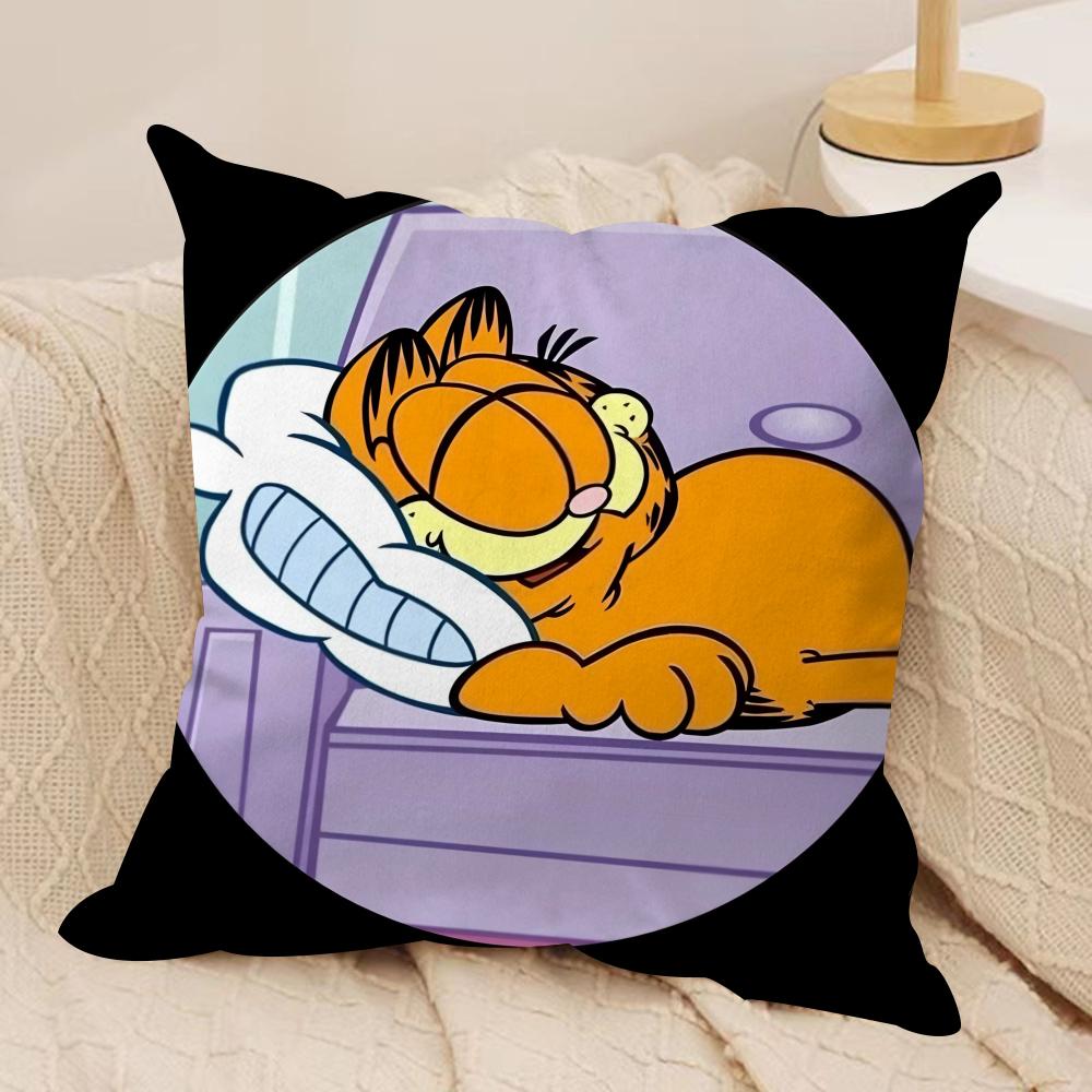 

G-garfield Cute Cat Cushion Cover Silky Short Plush Sofa Pillow Cover Hidden Zipper Soft Dustproof Case for Home Decor 30cmx30cm