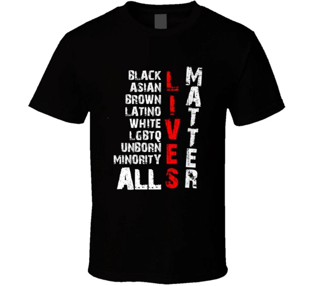 Black Asian Brown Latino Unborn All Lives Matter No Hate Gift T Shirt 2XL