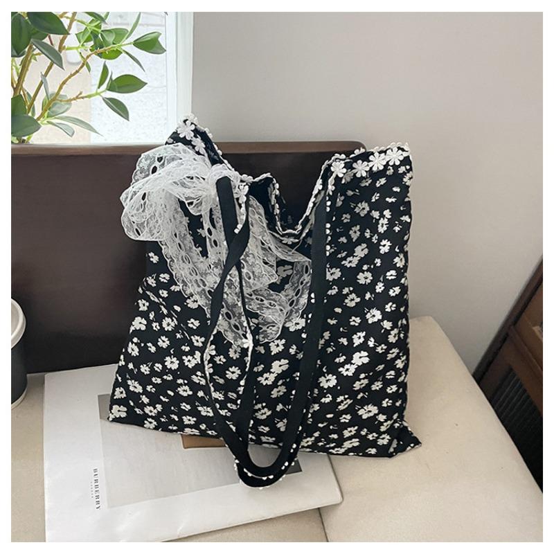 

Canvas bag women s large-capacity new summer versatile lazy wind shoulder bag casual student tote bag чёрный