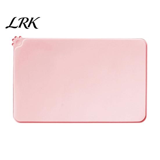 Waterproof Dog Feeding Pad Food Grade Silicone Pet Mat, Anti-Slip Cat Bowl Floor Protector for Pets Insulation Puppy Kitten Raised Edge