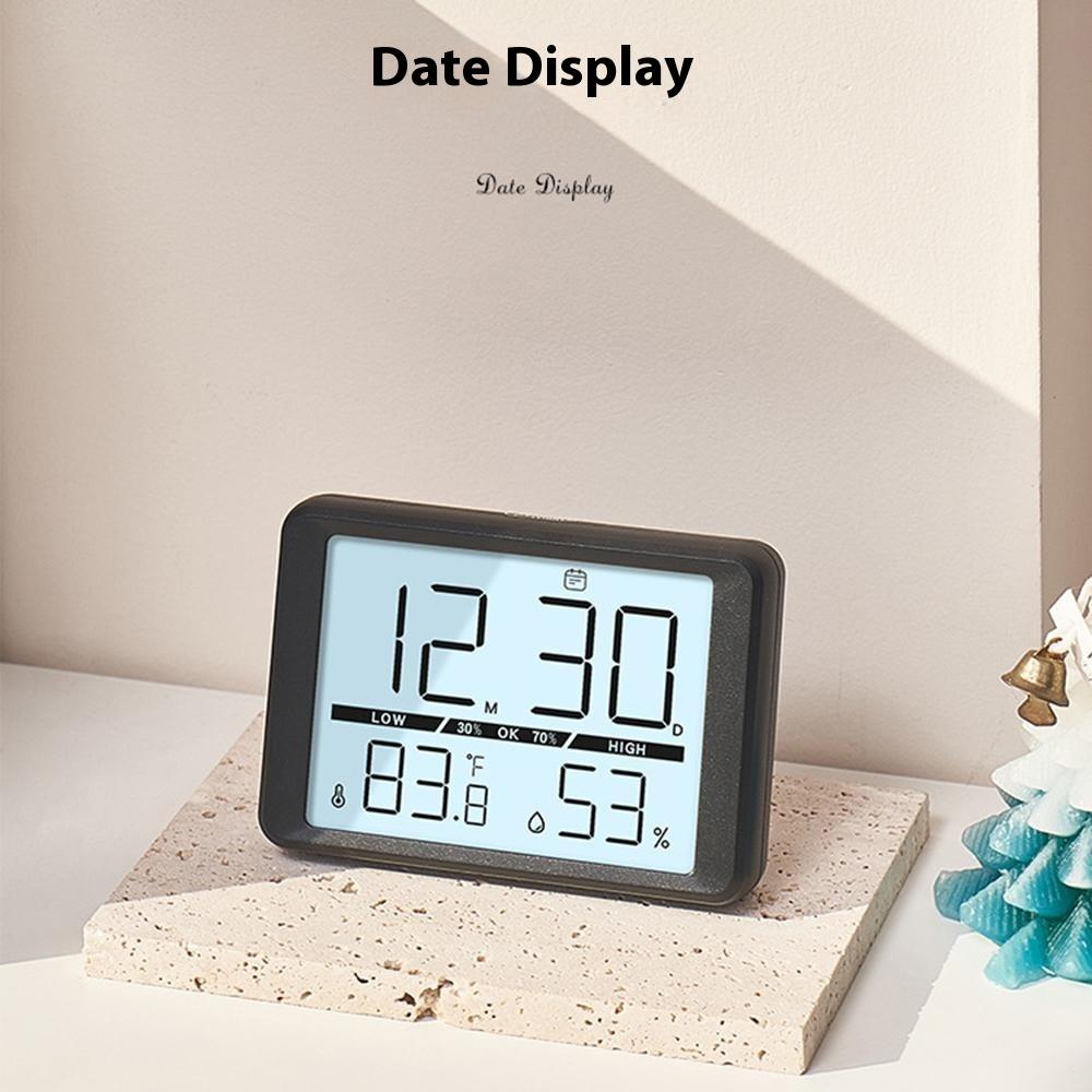 2308 Ultra Thin Magnetic LCD Digital Clock Bedside Temperature Humidity Display Alarm Clock
