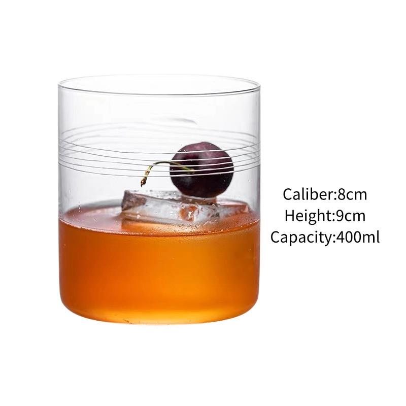 Classical Whiskey Glass Cups Japanese Style Cocktail Glasses Cups Ultra-thin Carved Glass Cup Simple Colin Cup Kitchen Accessory