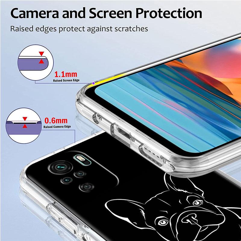 French Bulldog Clear Case For Xiaomi Redmi Note 11 Pro 10 9 9S 8 8T 7 9A 9C 9T 10 10C K40 Transparent Soft Phone Cover