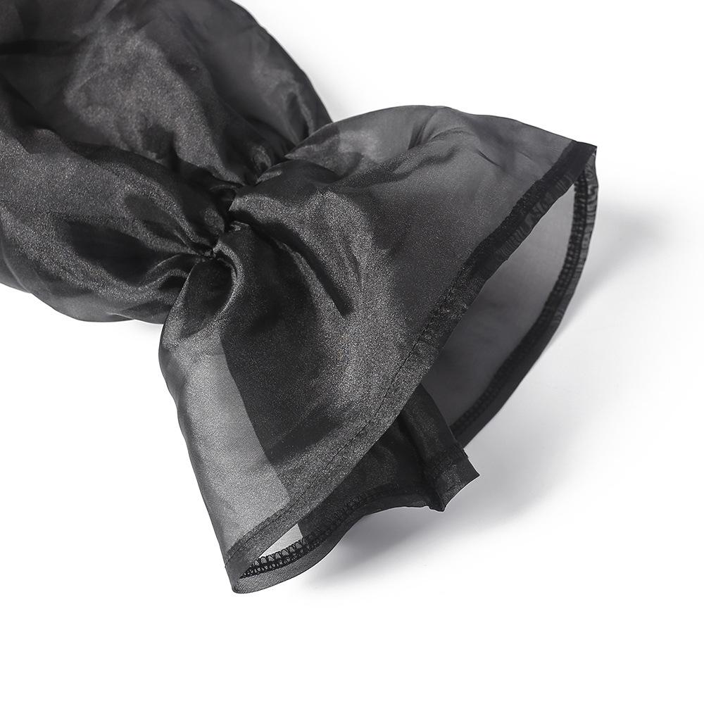 2023 Europäisches & Amerikanisches Schwarzes Mesh Glockenärmel Slim Fit Übergröße Kleid für Afrikanische & Muslimische Frauen