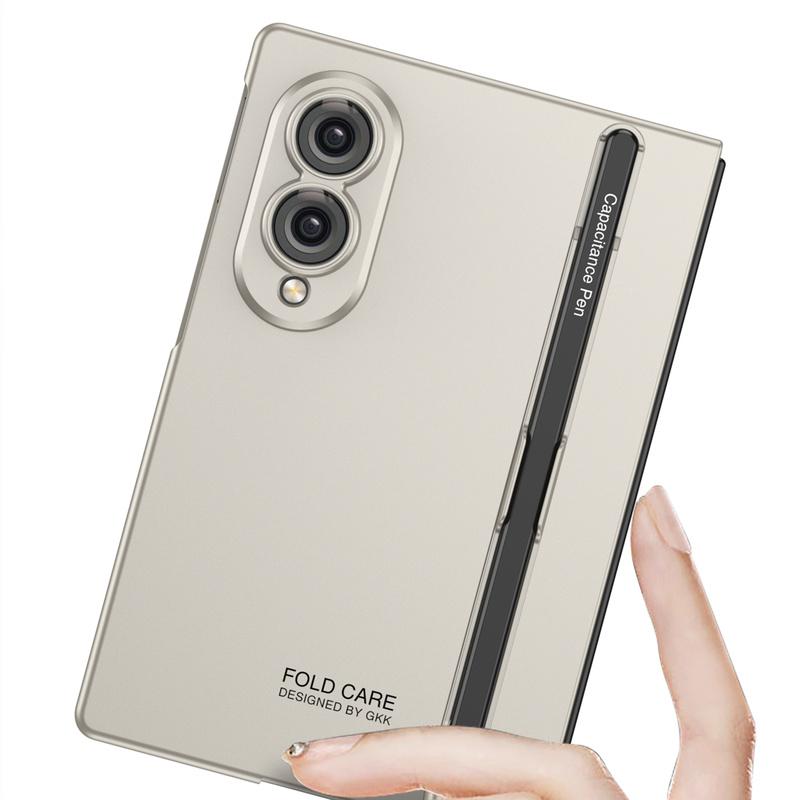 With Pen Holder and Pen Phone Case for Samsung Galaxy Z Fold 8 Wide 5G Built-in Screen Protector Skin Feel Hard Acrylic PC Cover