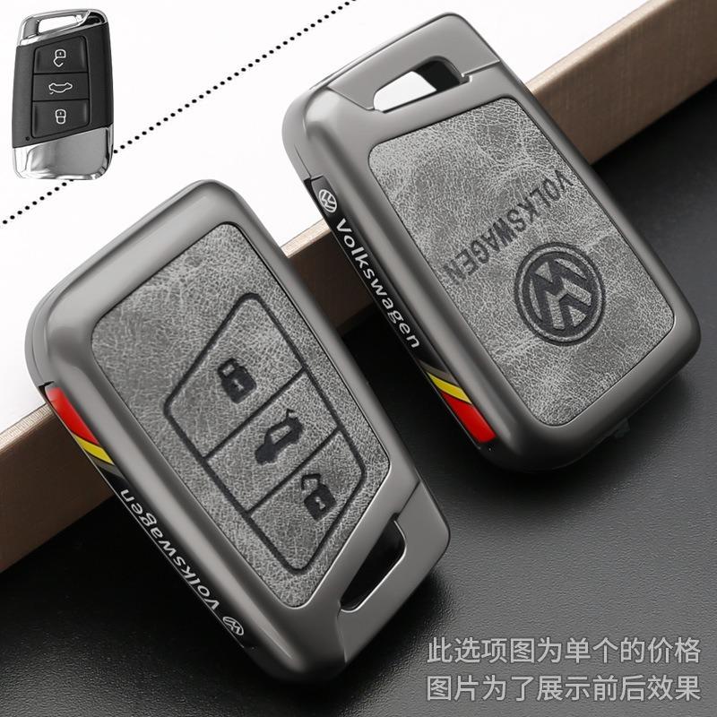 2025 Hot Tracking Styling Leather Alloy Car Remote Key Case Cover Keychain For VW Volkswagen Passat B8 CC Arteon Magotan GTE Acc