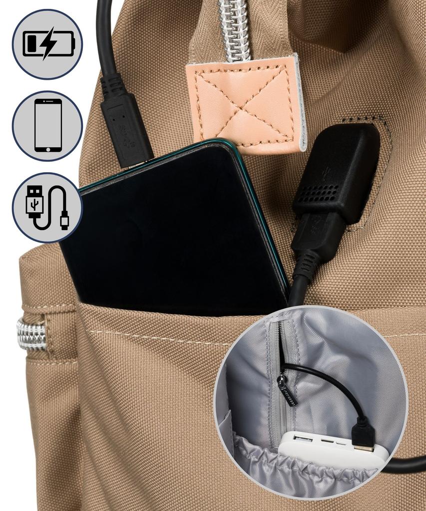 PTN BETA-6065 Khaki Fabric Backpack